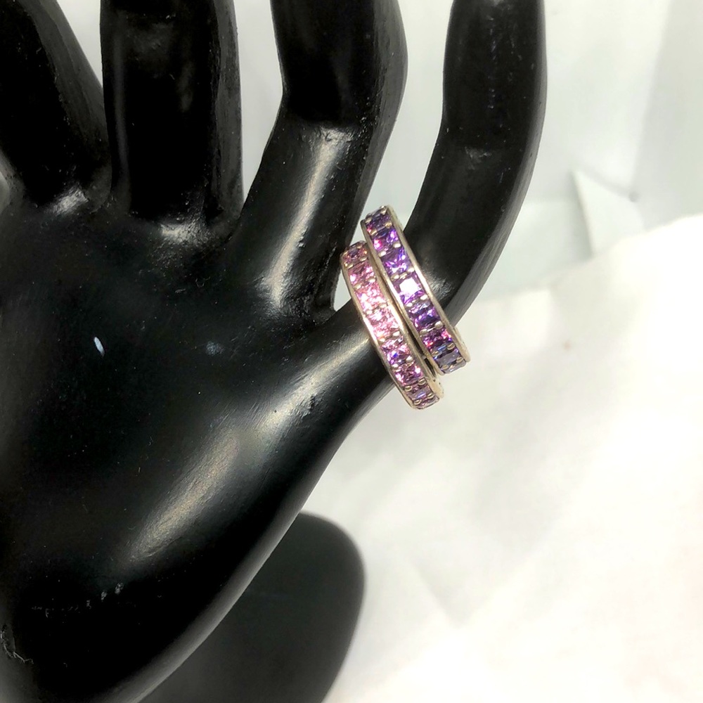 Pink and purple stone infinity rings by Pandora 925